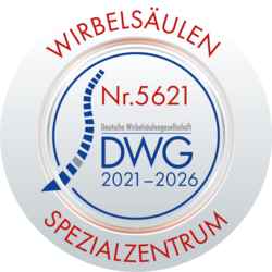 Siegel: Wirbelsäulen Spezialzentrum Zertifizierung als Wirbelsäulen Spezialzentrum durch die DWG
